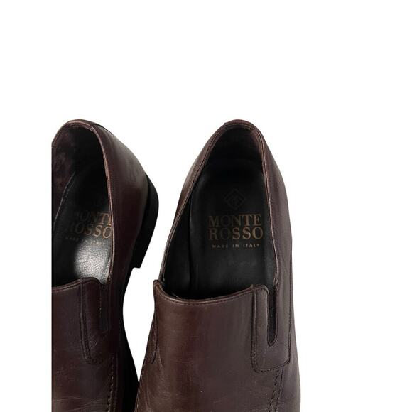 Men's Monte Rosso Slip On Loafers Shoes Soft Leather Black Made In Italy Size 9M - Picture 5 of 5